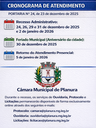 Câmara Municipal de Planura informa sobre Recesso Administrativo e Feriado Municipal.